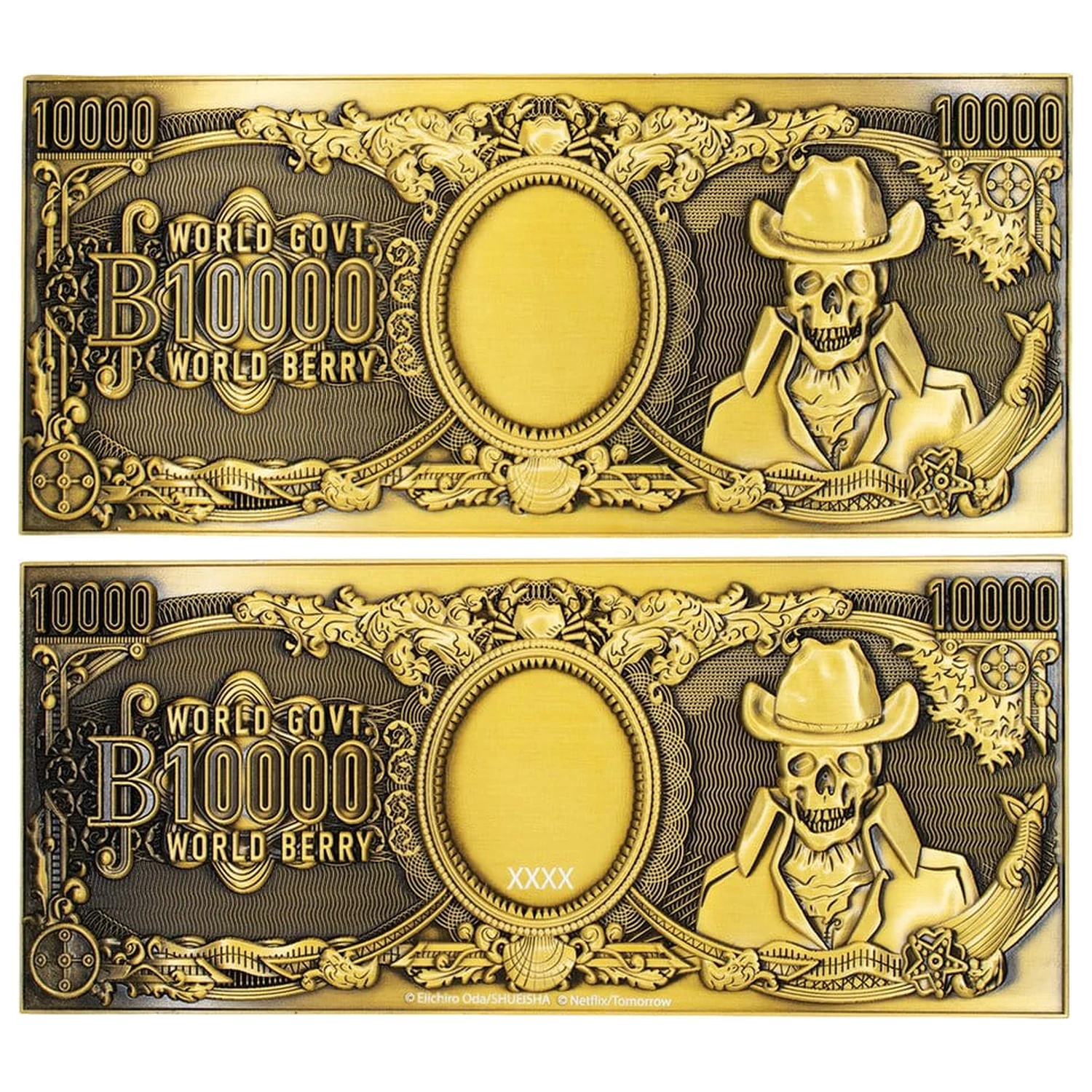 One Piece Replica 10,000 World Berry Metal Banknote 6 x 15 cm poza produsului