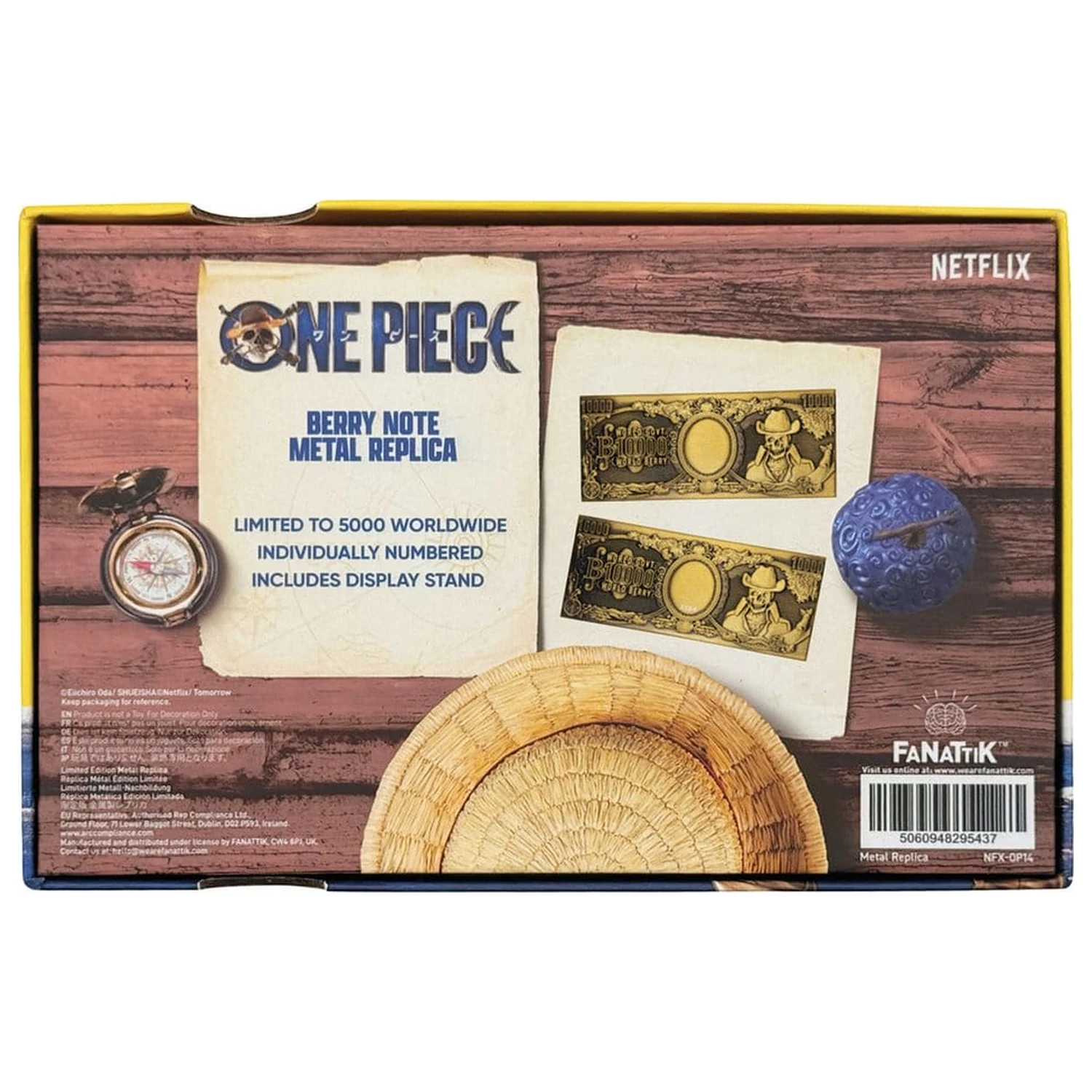 One Piece Replica 10,000 World Berry Metal Banknote 6 x 15 cm poza produsului