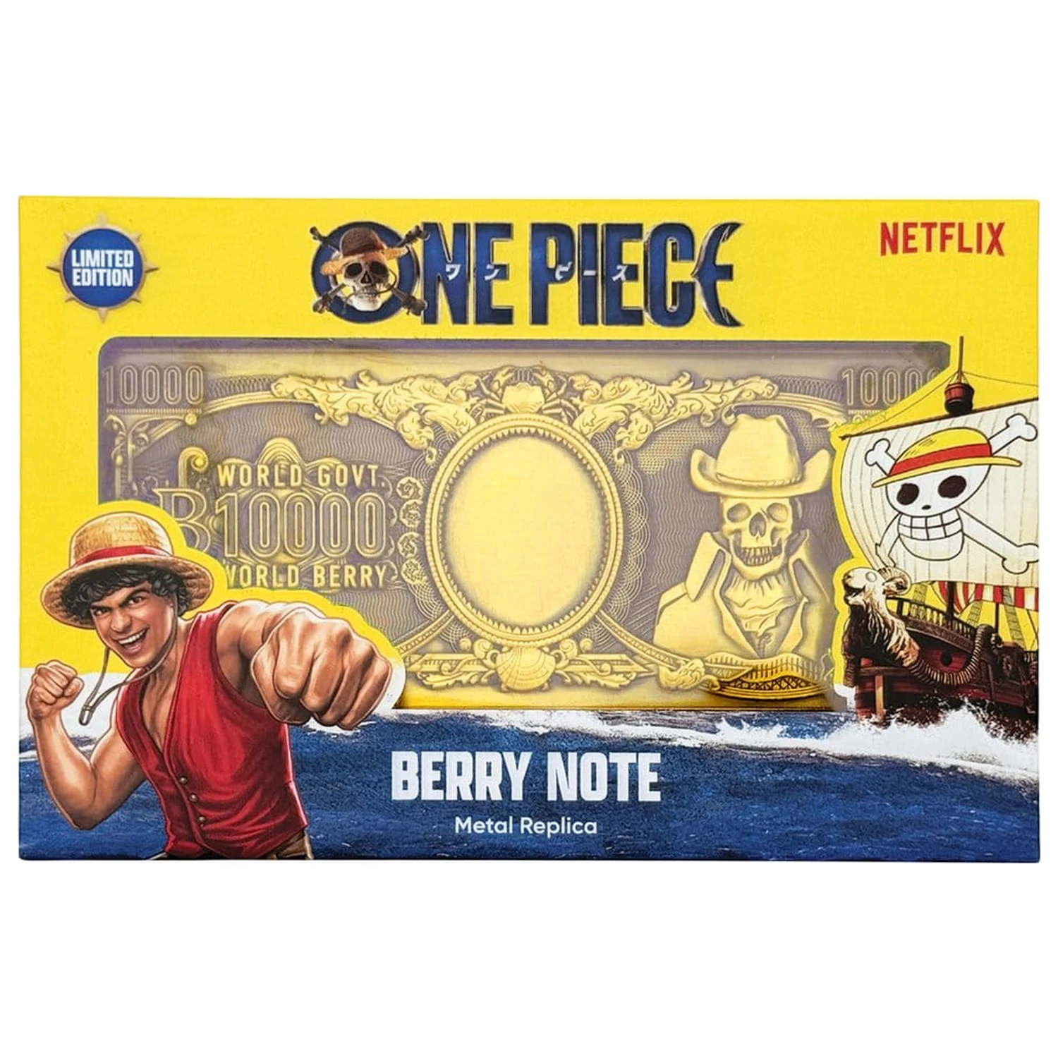 One Piece Replica 10,000 World Berry Metal Banknote 6 x 15 cm poza produsului