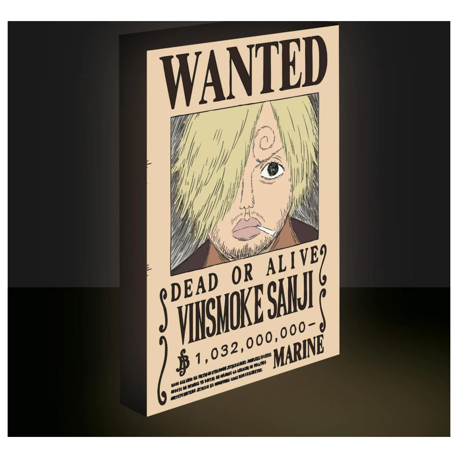 One Piece Sanji Wanted Light Canvas 40x30 cm poza produsului