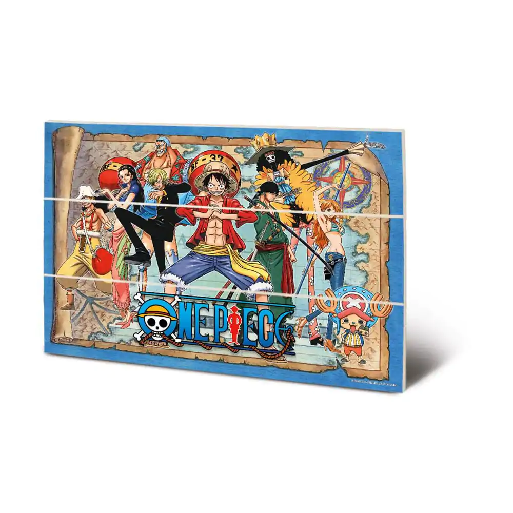 Tablou pe lemn One Piece Straw Hat Pirates Map 20 x 30 cm poza produsului