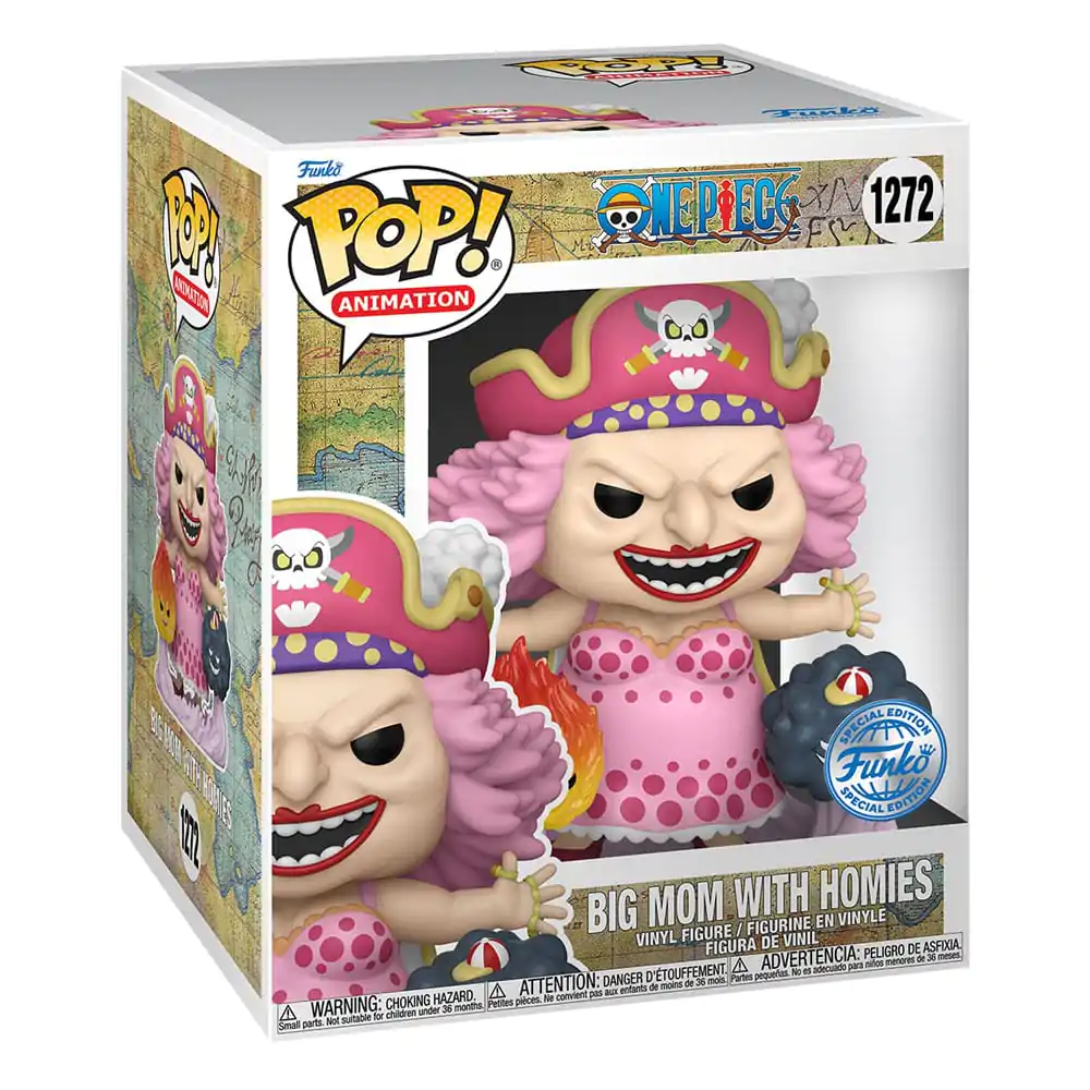 Figurină de Vinil Super Dimensiune POP! Animație One Piece Big Mom cu Homies 15 cm poza produsului