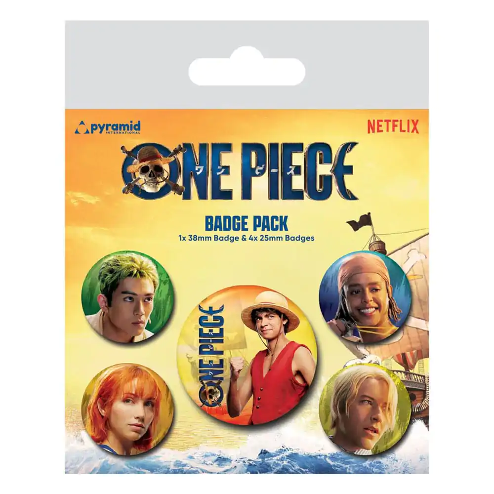 Set de 5 insigne cu ac One Piece Echipajul Pălărie de Paie poza produsului