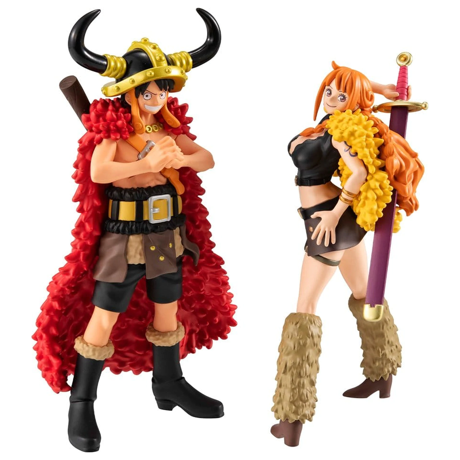 Set 2 figurine din PVC One Piece WALLSTAR Monkey D. Luffy si Nami Ver. Elbaph 11 cm (cu cadou) poza produsului