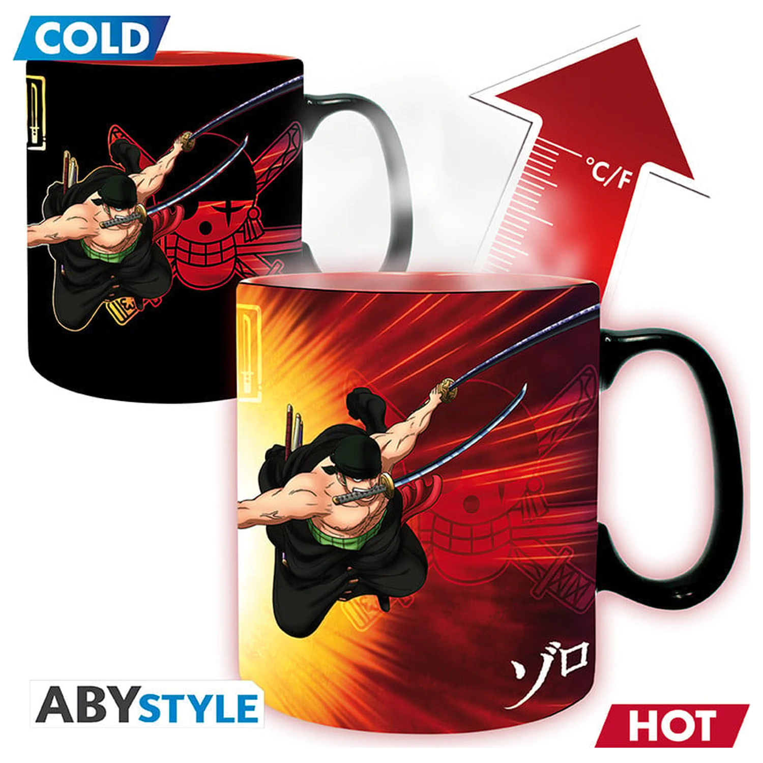 Cana schimba culoarea la caldura One Piece Zoro & Sanji 460ml poza produsului