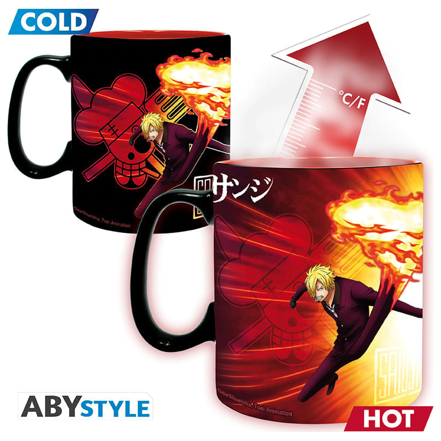 Cana schimba culoarea la caldura One Piece Zoro & Sanji 460ml poza produsului