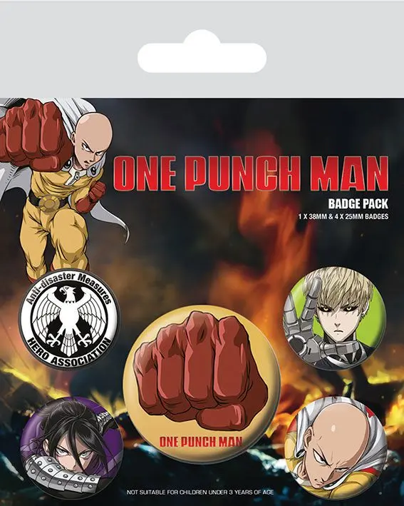 One Punch Man Pin-Back Butoane Set de 5 Distructive poza produsului