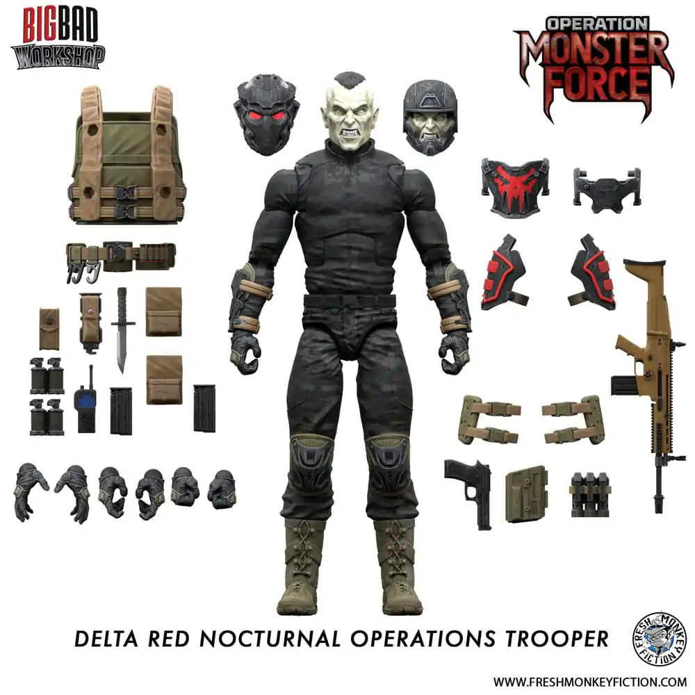 Operation: Monster Force figurină de acțiune 1/12 Delta Red Nocturnal Operations Trooper 15 cm poza produsului