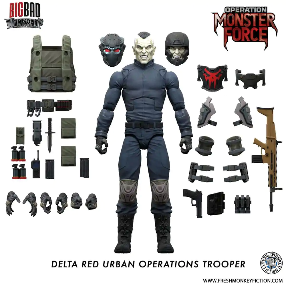 Figurină de acțiune Operațiunea: Monster Force 1/12 Delta Red Soldat de Operațiuni Urbane 15 cm poza produsului