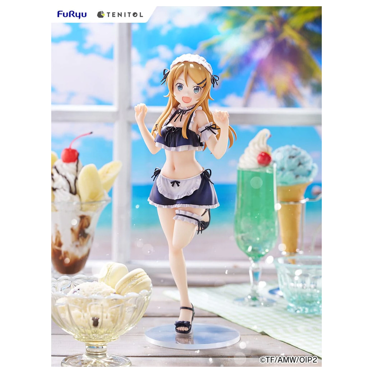Ore no Imouto ga Konna ni Kawaii Wake ga Nai. Tenitol Tall statueta PVC Kousaka Kirino swimsuits maid Ver. 30 cm poza produsului