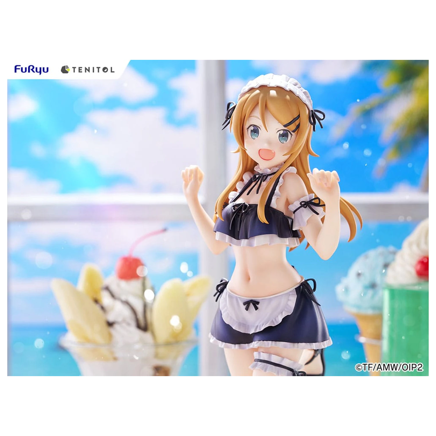 Ore no Imouto ga Konna ni Kawaii Wake ga Nai. Tenitol Tall statueta PVC Kousaka Kirino swimsuits maid Ver. 30 cm poza produsului