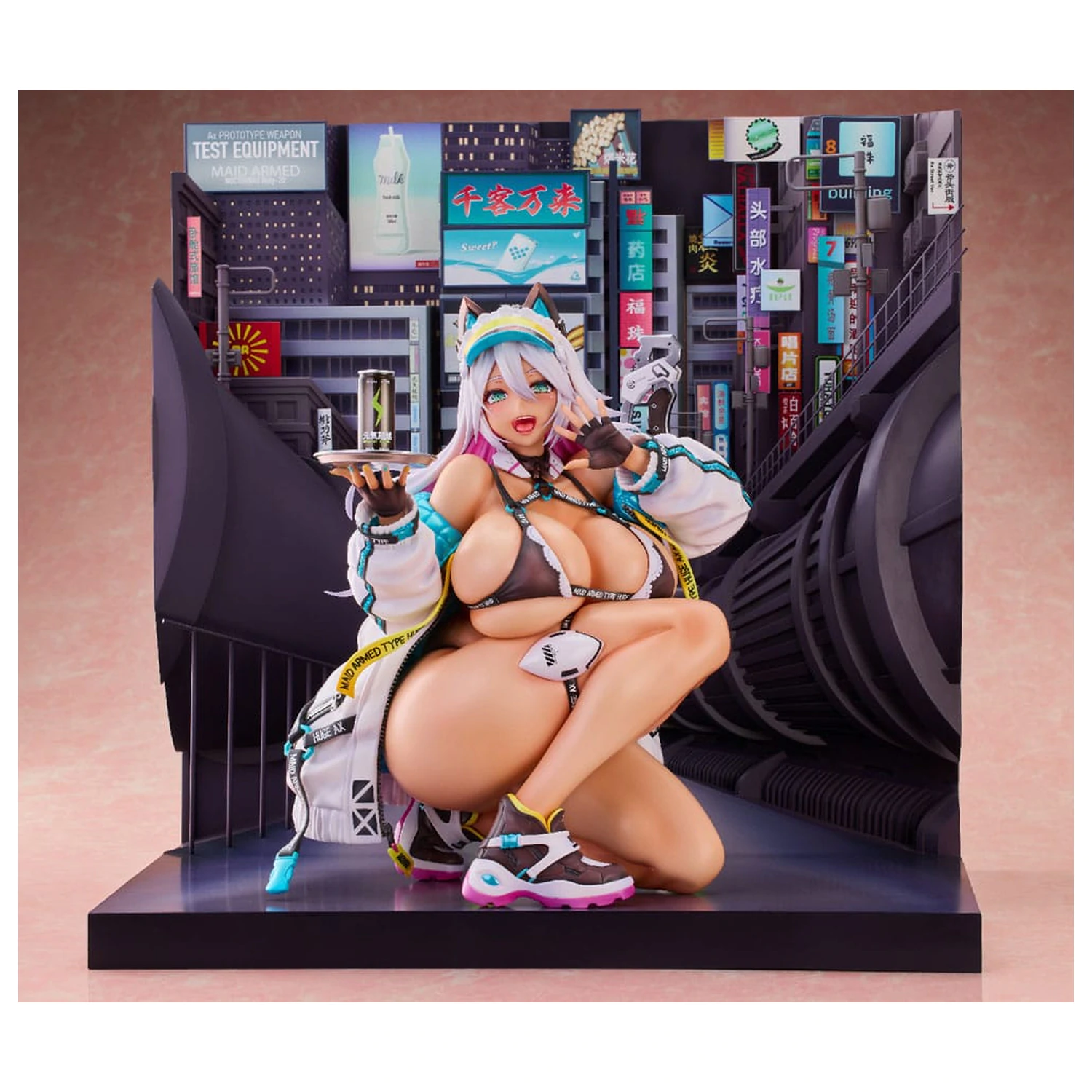 Original Character Statuie 1/4 Meido-Busou: Ax Street ver. Pixel Philia Edition 37 cm poza produsului