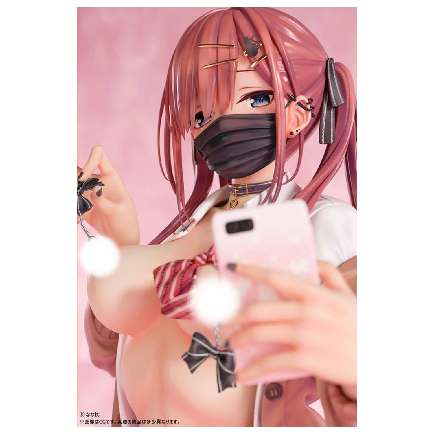 Original Character Statuie 1/5 Red-Haired Gyaru-Chan Mask Ver. Ilustratie de Nanamakura 29 cm poza produsului