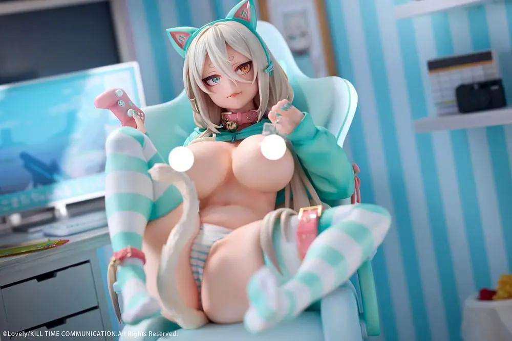 Figurină personaj original PVC 1/6 Nekomata Gamer Shiro 25 cm poza produsului