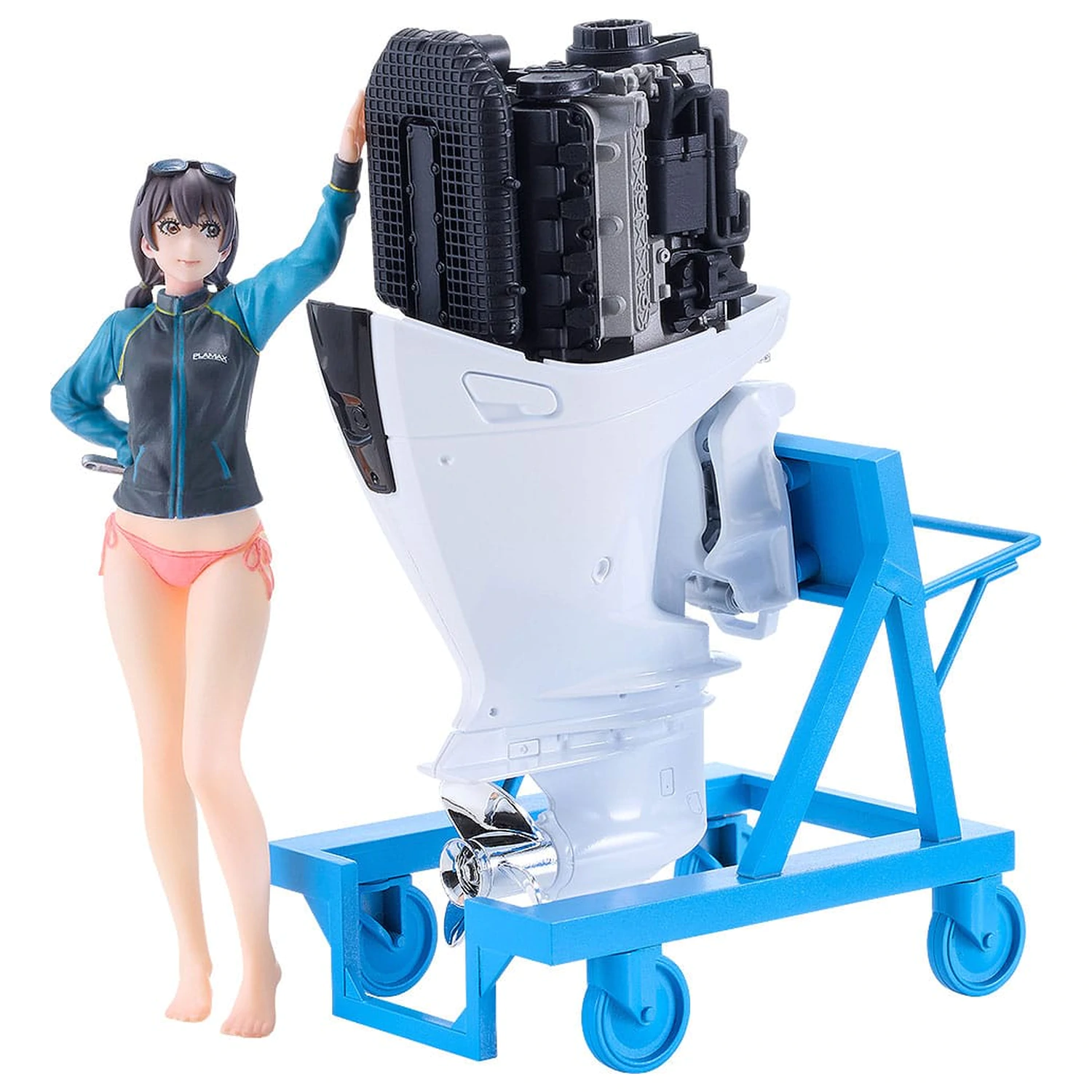 Original Character PLAMAX Kit model din plastic MF-97 minimum factory Minori cu Honda BF350 Grand Prix White 10 cm poza produsului