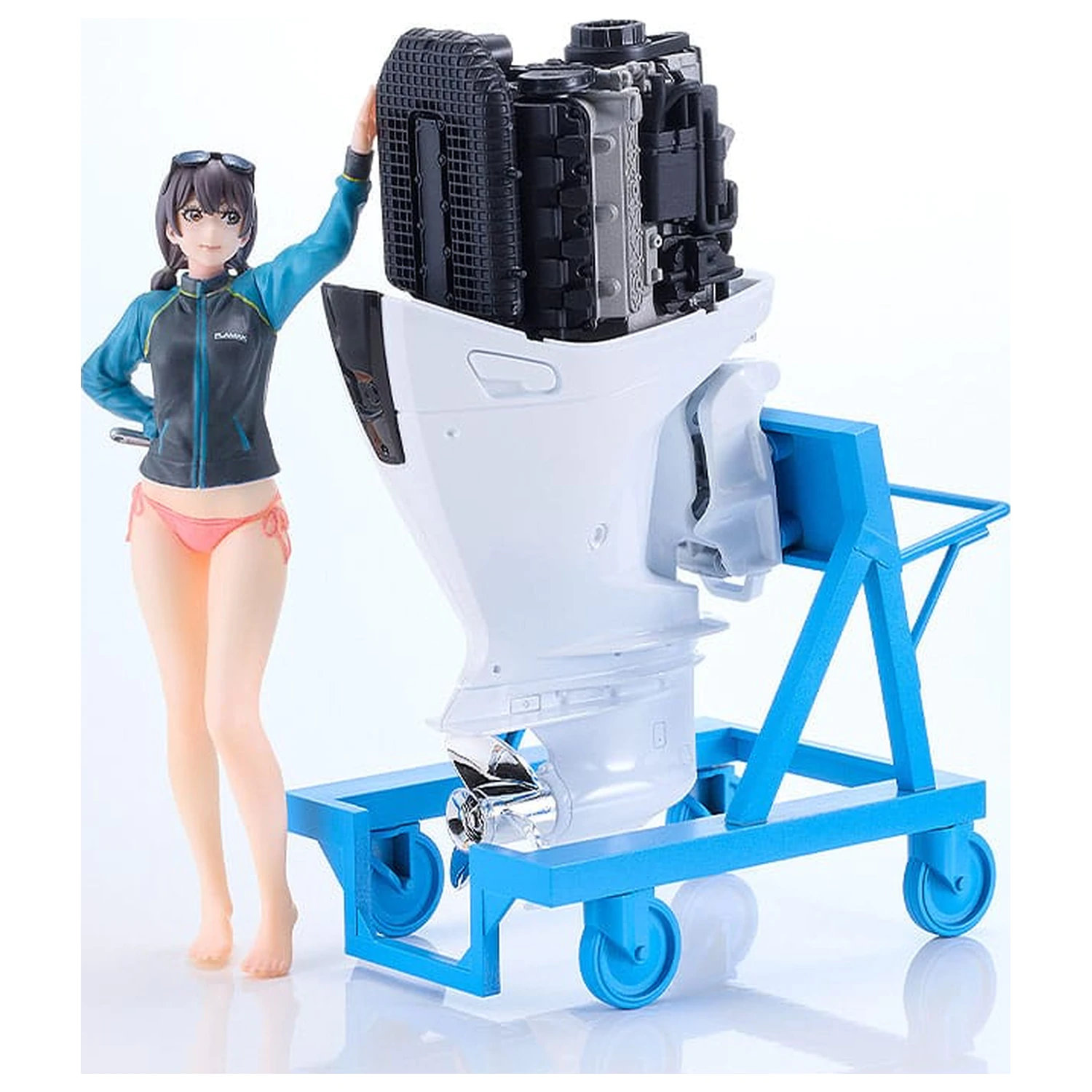 Original Character PLAMAX Kit model din plastic MF-97 minimum factory Minori cu Honda BF350 Grand Prix White 10 cm poza produsului