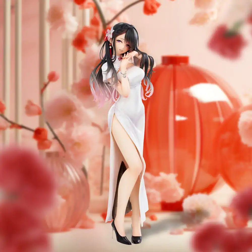Statuie PVC Ilustrație Originală Mai Okuma illustration Healing-type white chinese dress lady 26 cm poza produsului