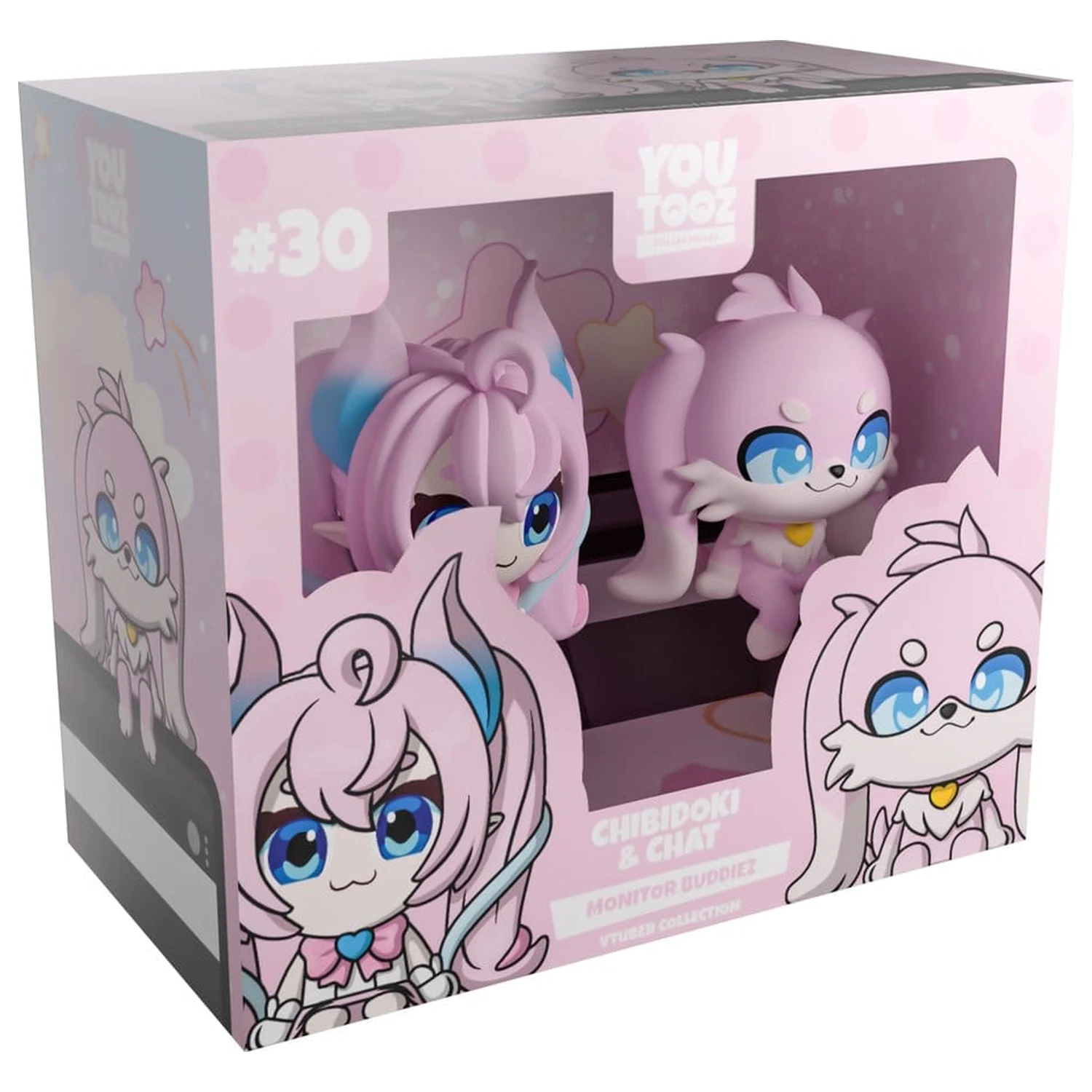 Figurine Originale de Vinil Chibidoki & Chat Monitor Buddiez 7 cm poza produsului