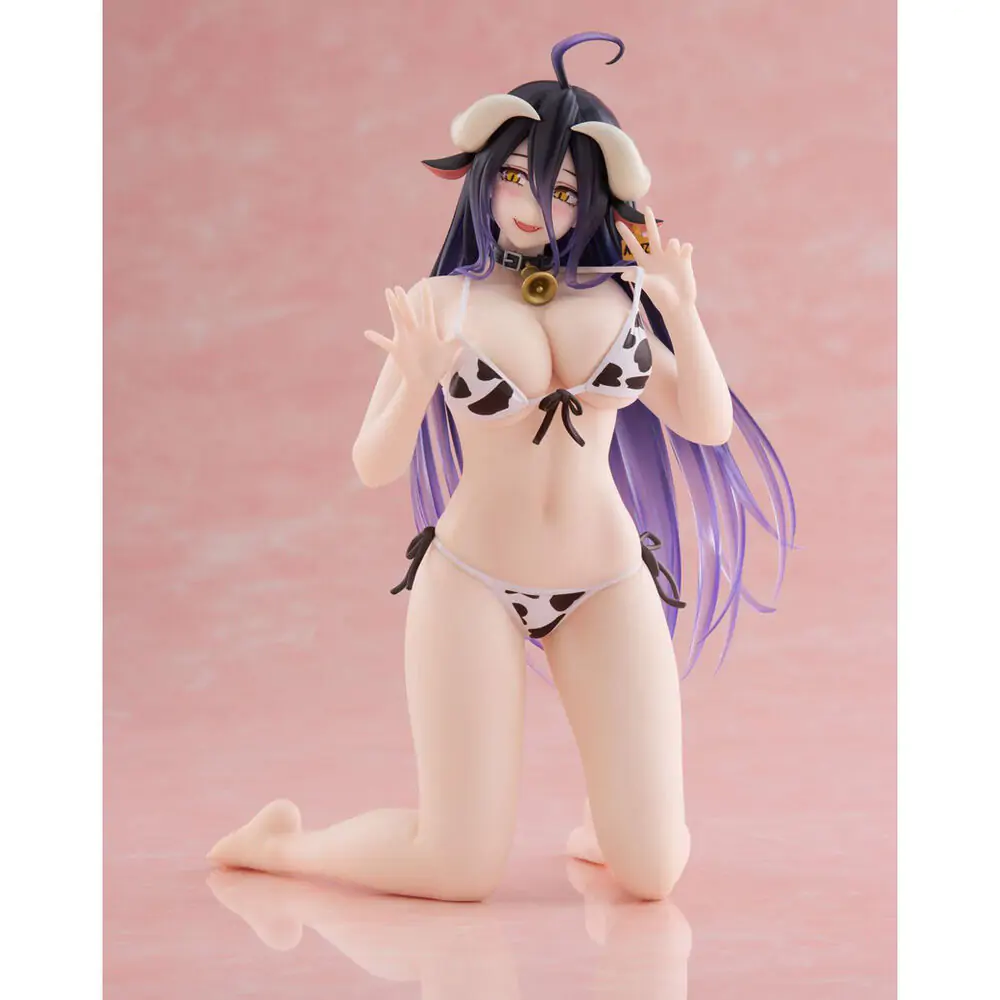 Overlord Albedo Costum de baie cu imprimeu de vacă Figurina de birou drăguță 13cm poza produsului