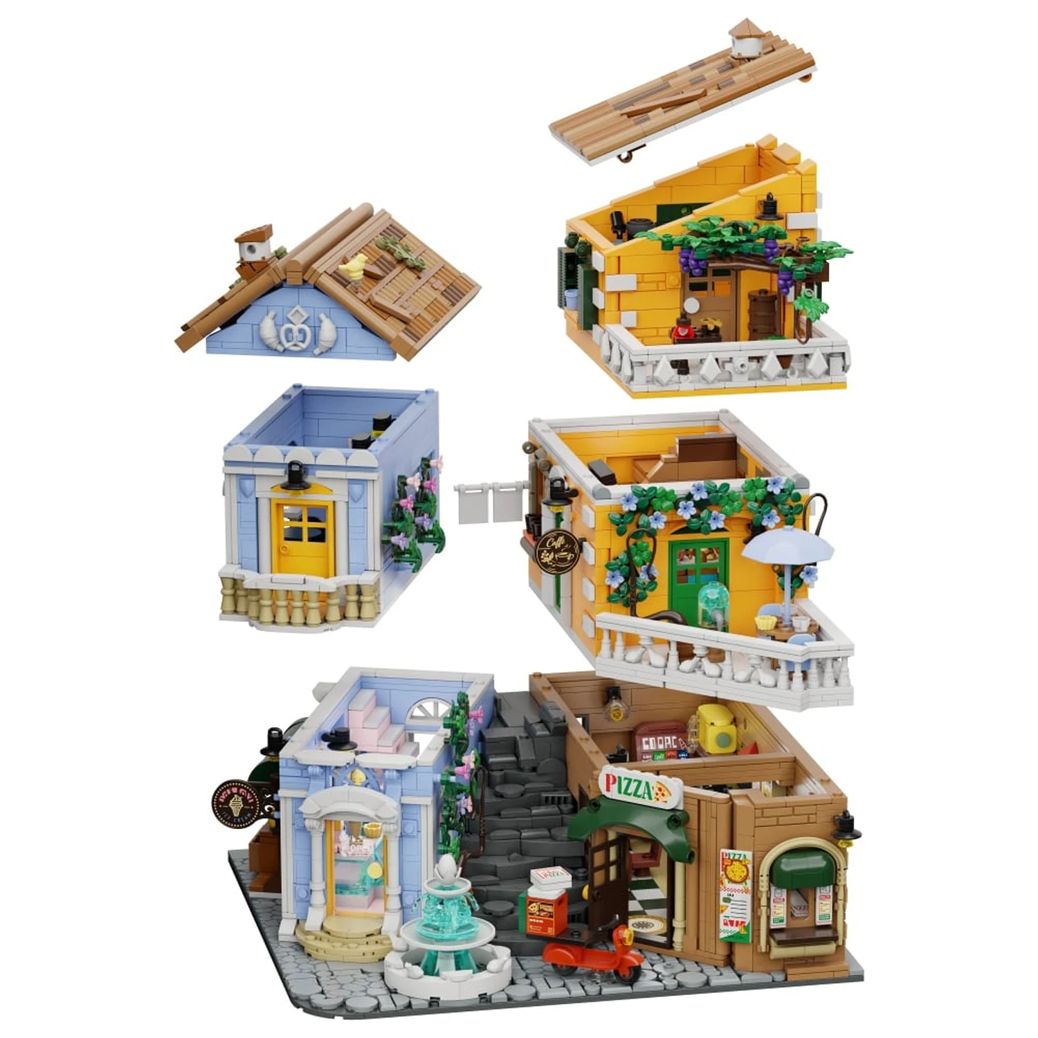 PANTASY Italian Street Corner Building Block 2892 piese poza produsului