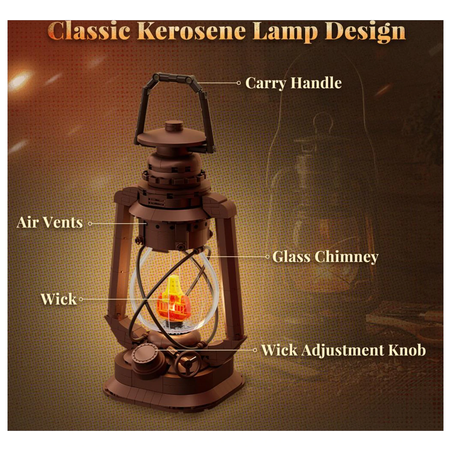 PANTASY Kerosene Lamp Set de constructie 379 piese poza produsului