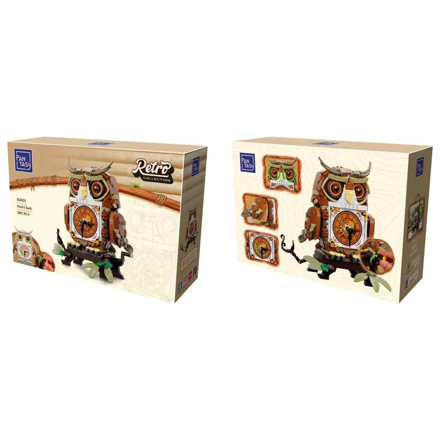 Set de constructie Ceas Bufnita PANTASY Owl Clock 897 piese poza produsului