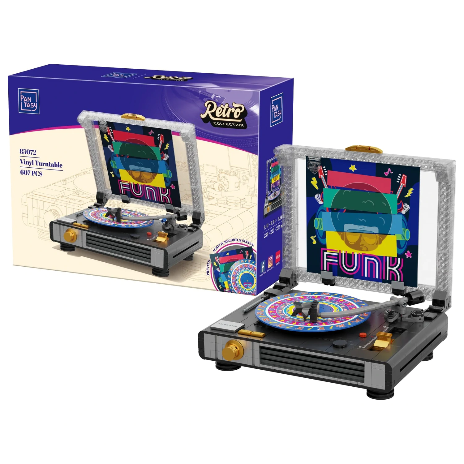 PANTASY Vinyl Turntable Building Block 607 piese poza produsului