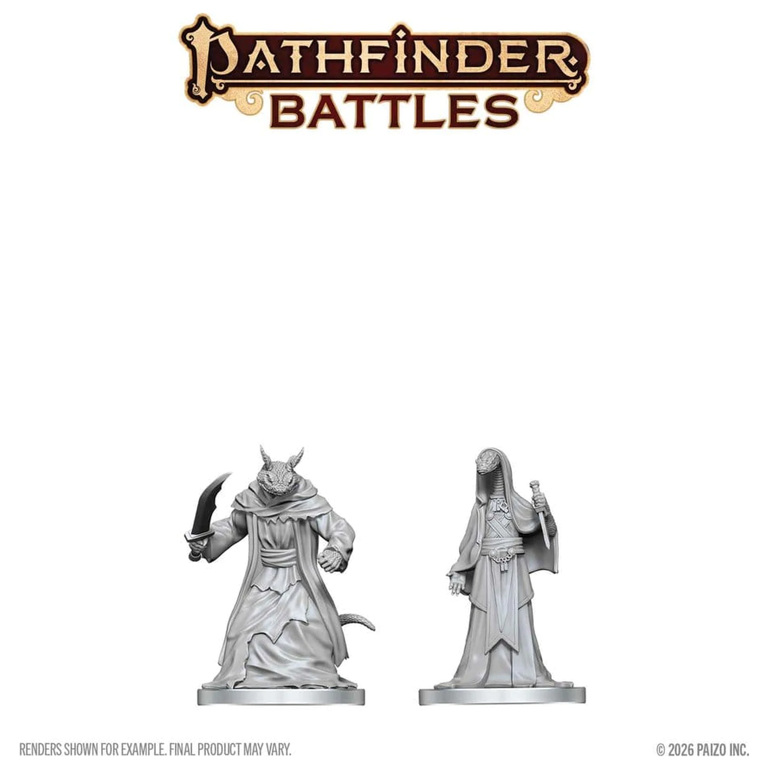 Pathfinder Battles Deep Cuts Unpainted Miniature Zyss & Aapoph Serpentfolk 13 cm poza produsului