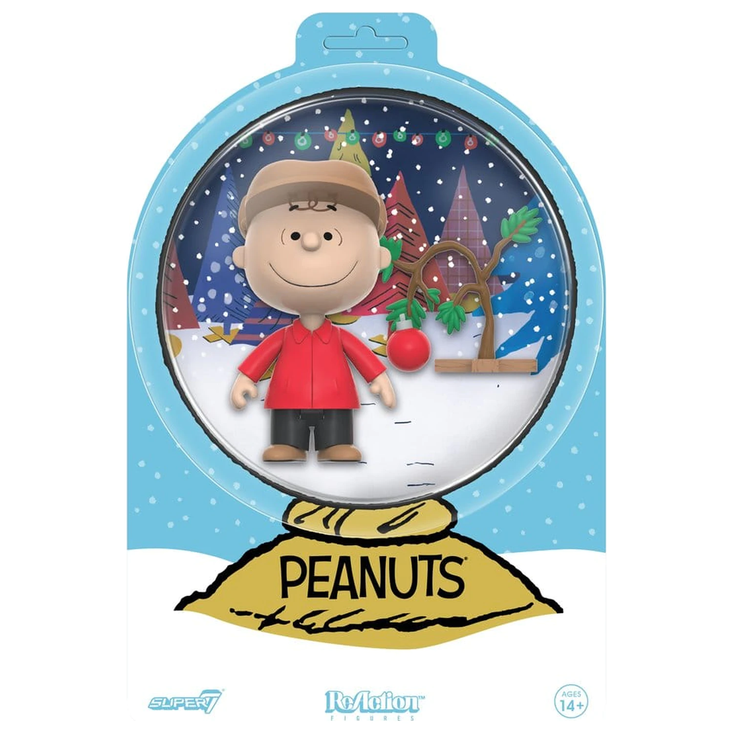 Peanuts ReAction Action Figure Charlie Brown and Sad Tree (Snow Globe Card Back) poza produsului