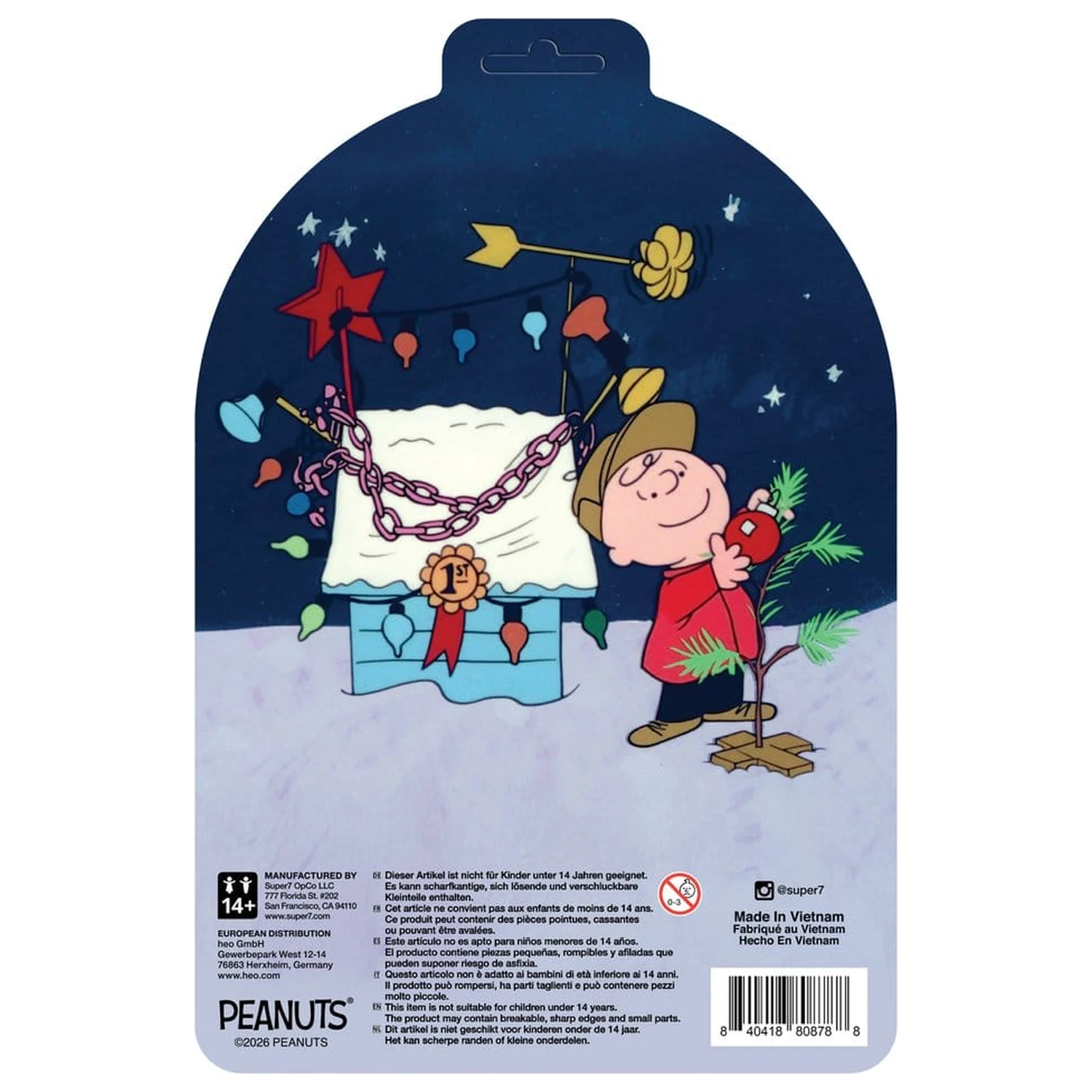 Peanuts ReAction Action Figure Charlie Brown and Sad Tree (Snow Globe Card Back) poza produsului