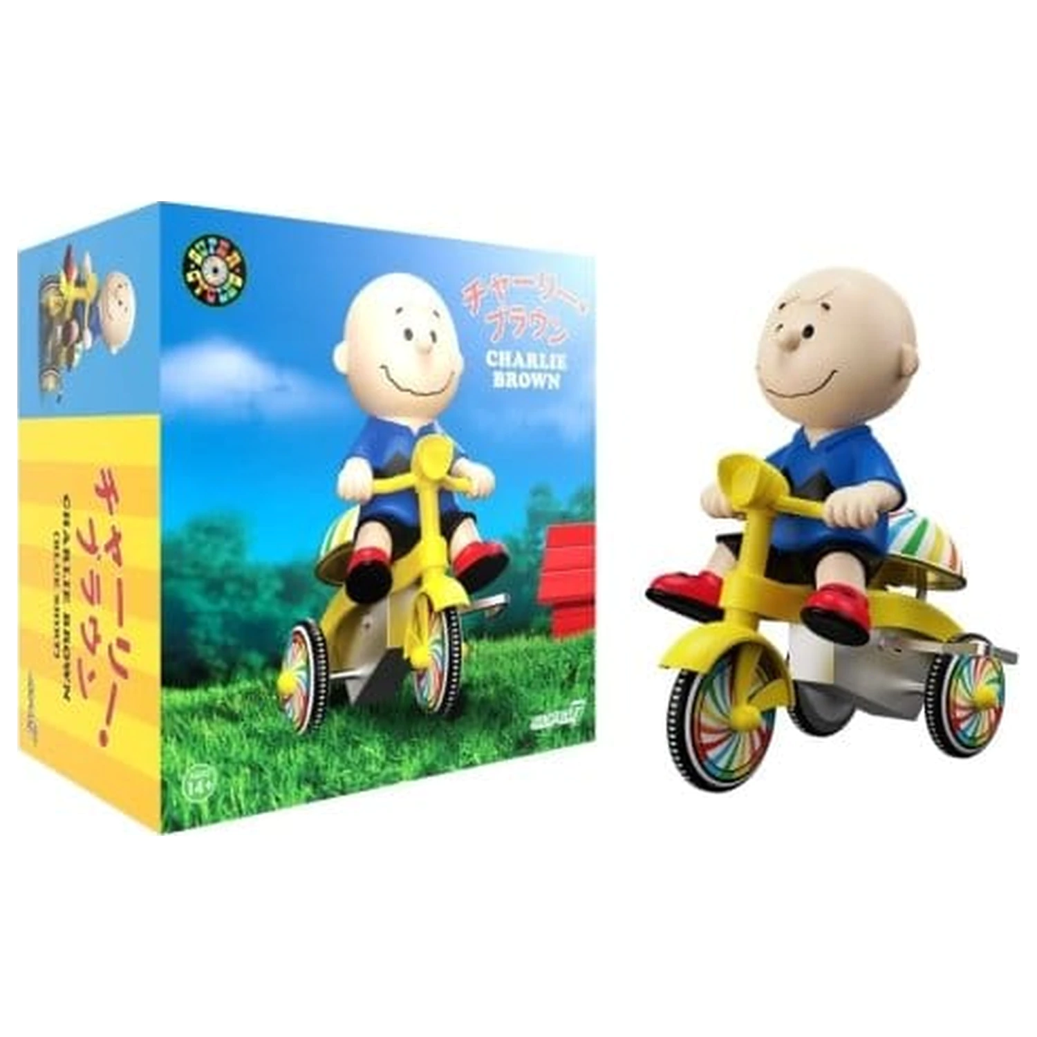 Peanuts Super Cycles Vehicul Charlie Brown (albastru cu tricicletă galbenă) poza produsului