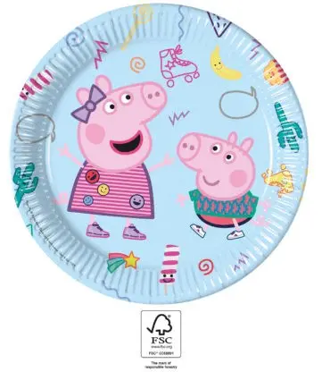 Peppa Pig Messy Play, Farfurii de hartie Peppa Pig 8 bucati 23 cm FSC poza produsului