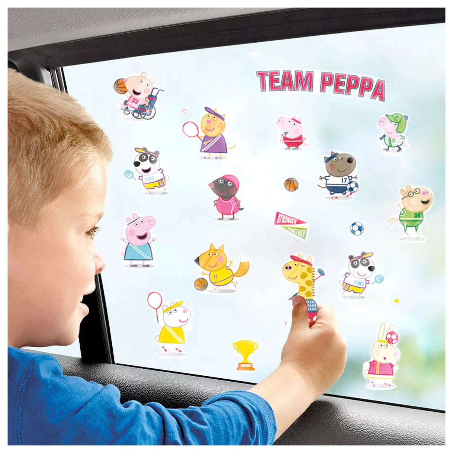 Peppa Pig Awesome Friends Set de decalcomanii pentru fereastra poza produsului