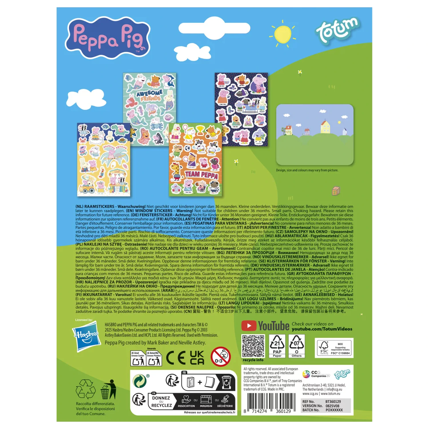 Peppa Pig Awesome Friends Set de decalcomanii pentru fereastra poza produsului