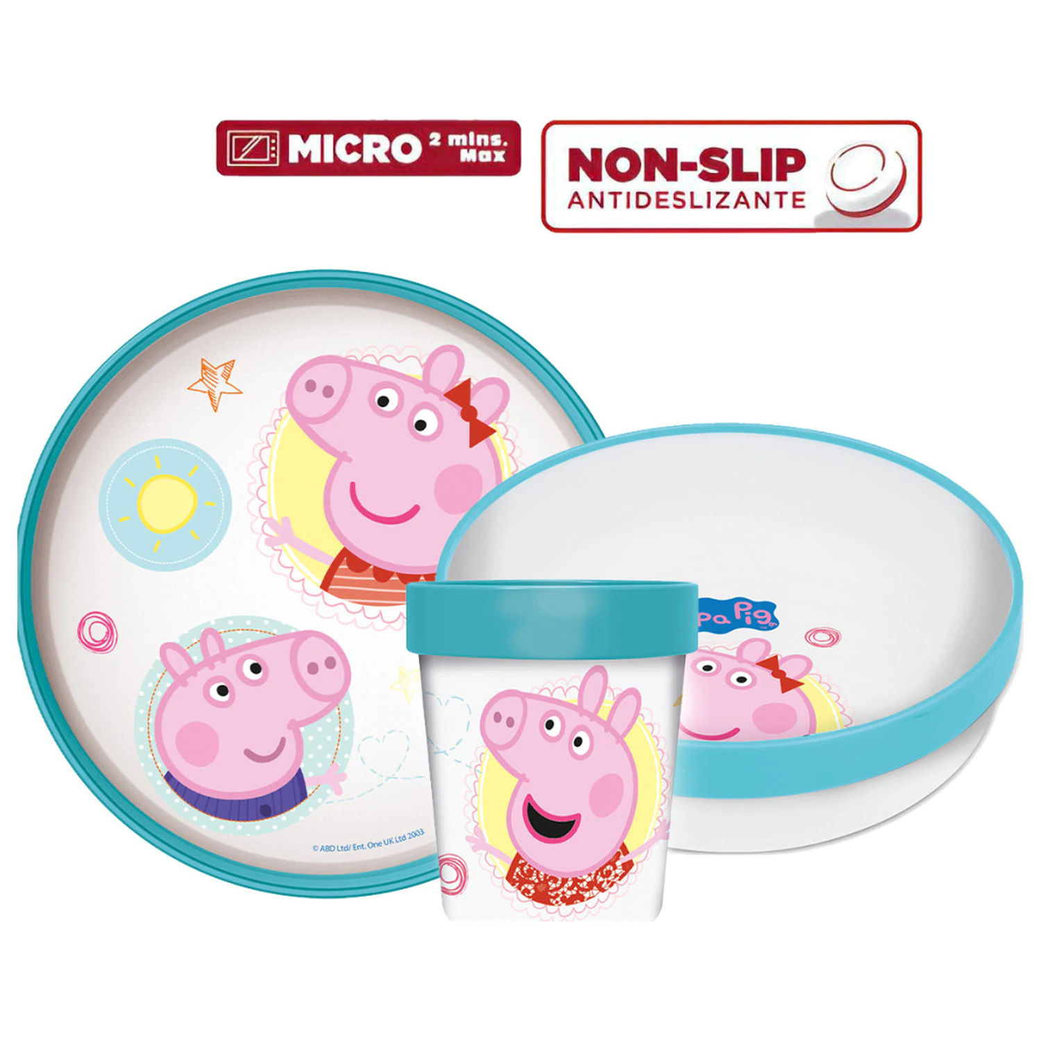 Peppa Pig Core Set vesela anti-alunecare, din micro plastic poza produsului