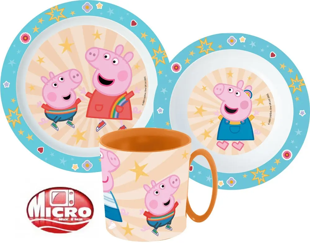 Peppa Pig set de vase, set din plastic pentru microunde poza produsului
