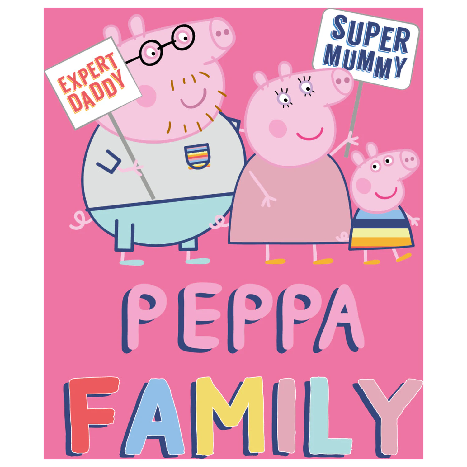 Peppa Pig Family Pink patura din fleece poza produsului