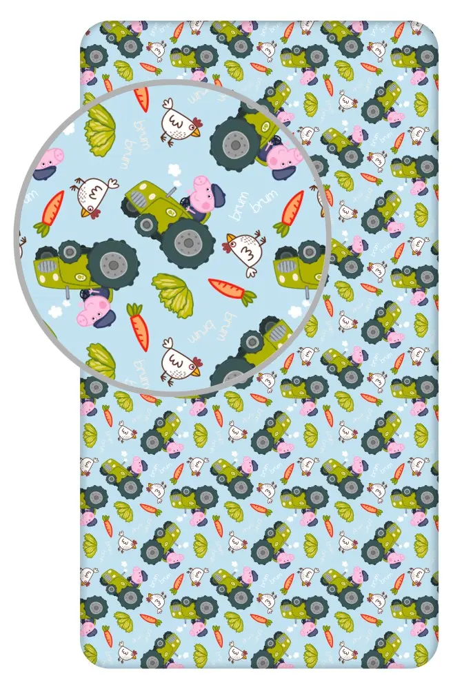 Peppa Pig cearceaf de pat cu elastic 90*200 cm poza produsului