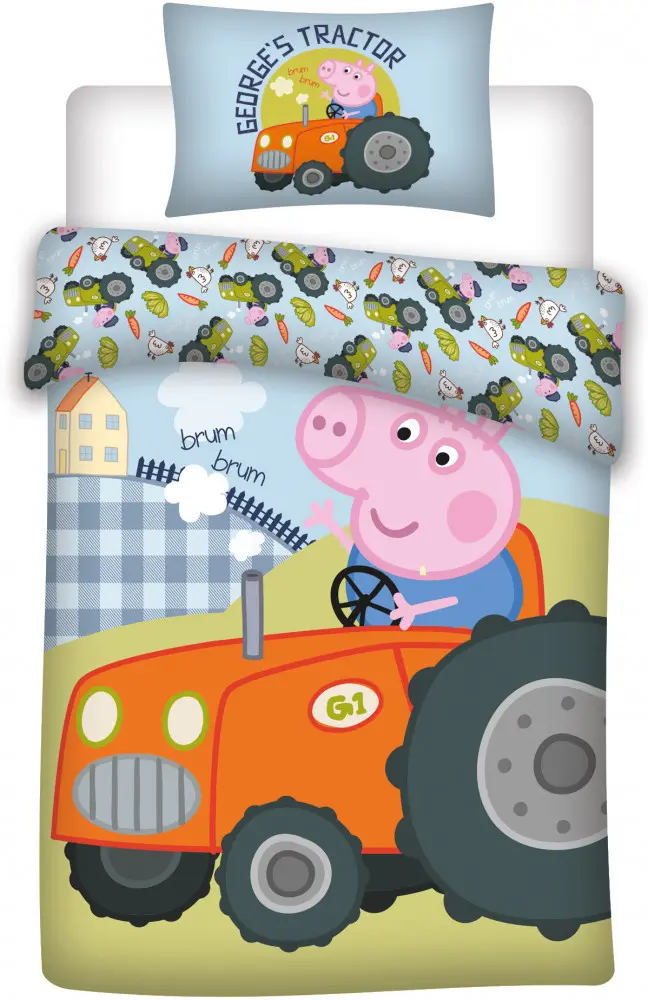 Husa de plapuma Peppa Pig Children's 100x135cm, 40x60 cm poza produsului