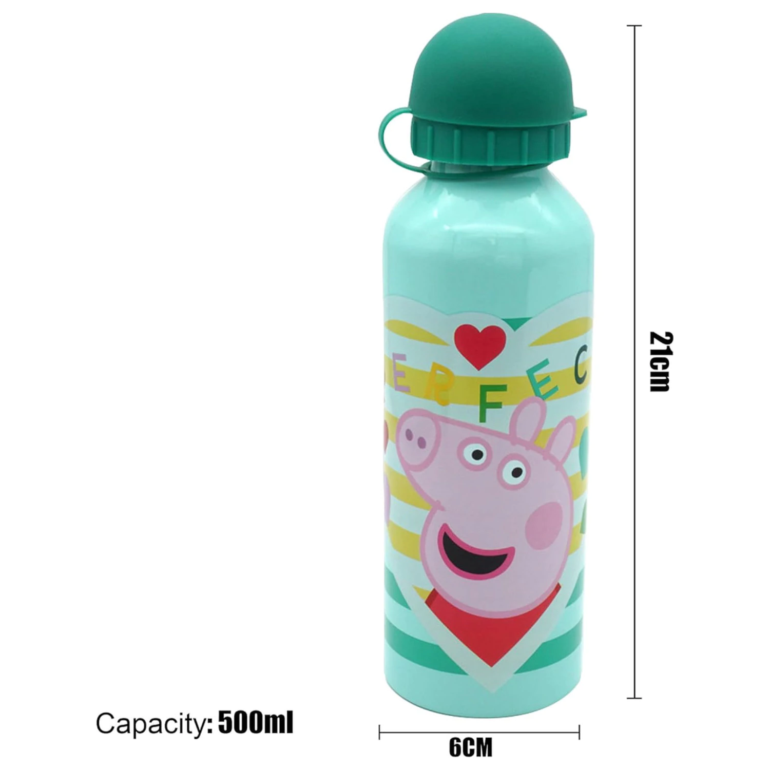 Peppa Pig Perfect bidon din aluminiu pentru apa cu capac de baut 500 ml poza produsului