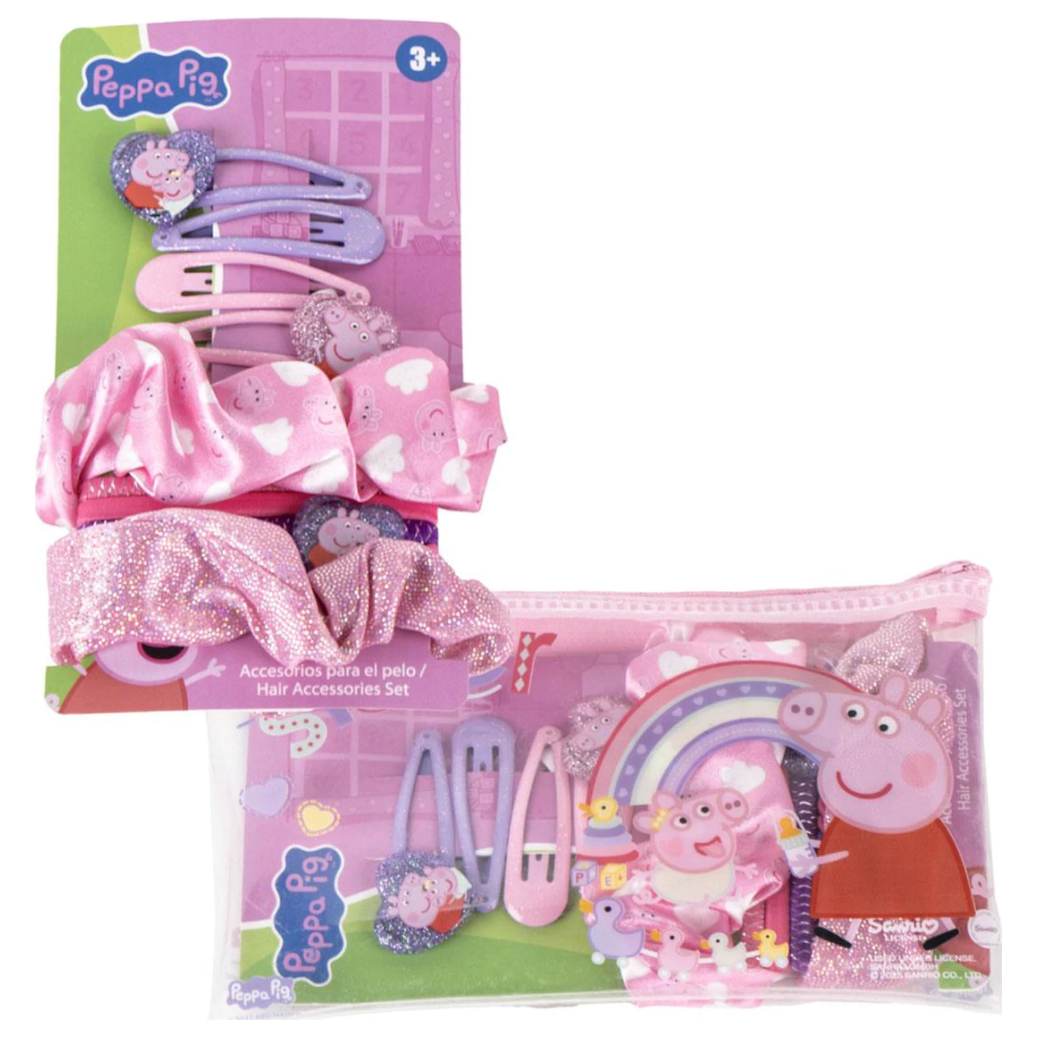 Peppa Pig Rainbow Hair Clip si Set de elastice de par poza produsului