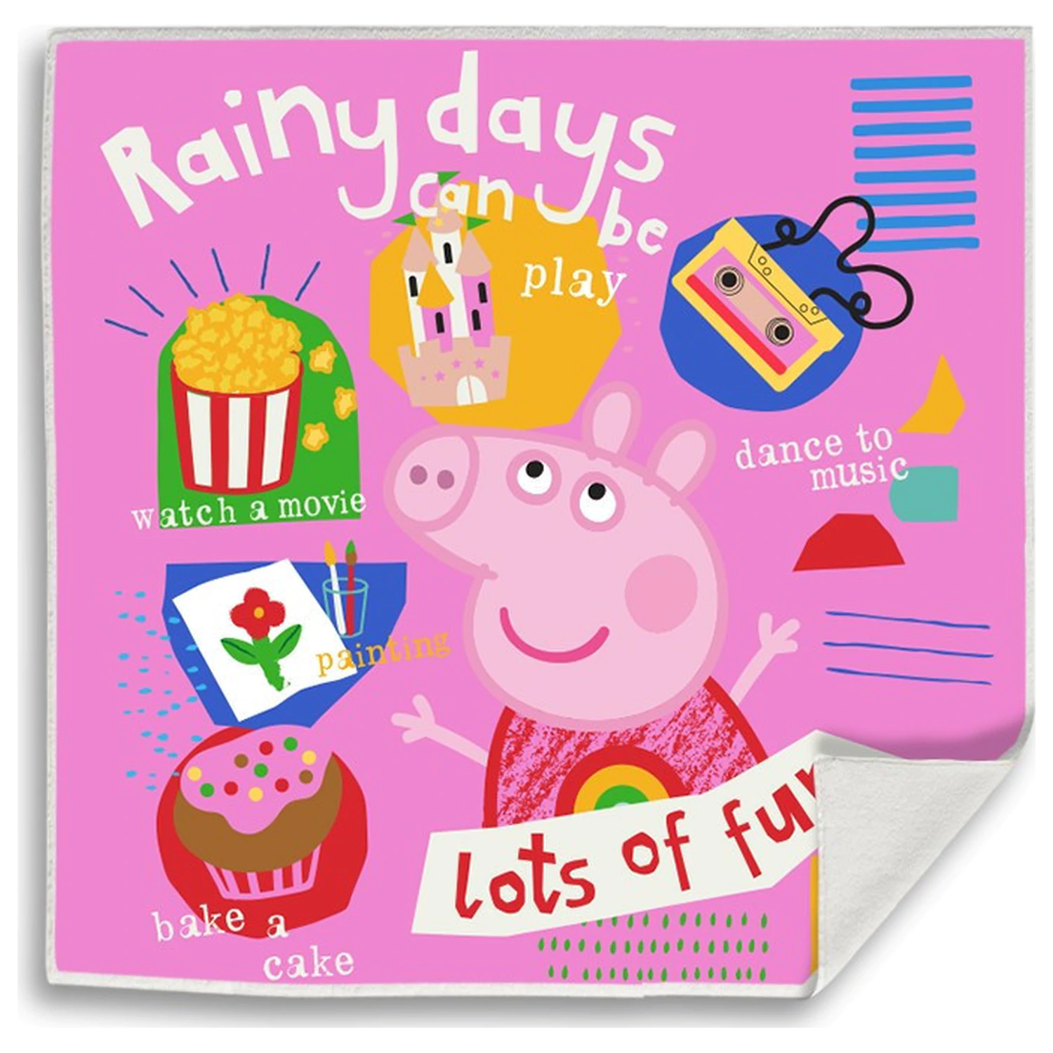 Peppa Pig Rainy Fun Magical prosop de mana prosop de fata, Prosop 30x30cm poza produsului
