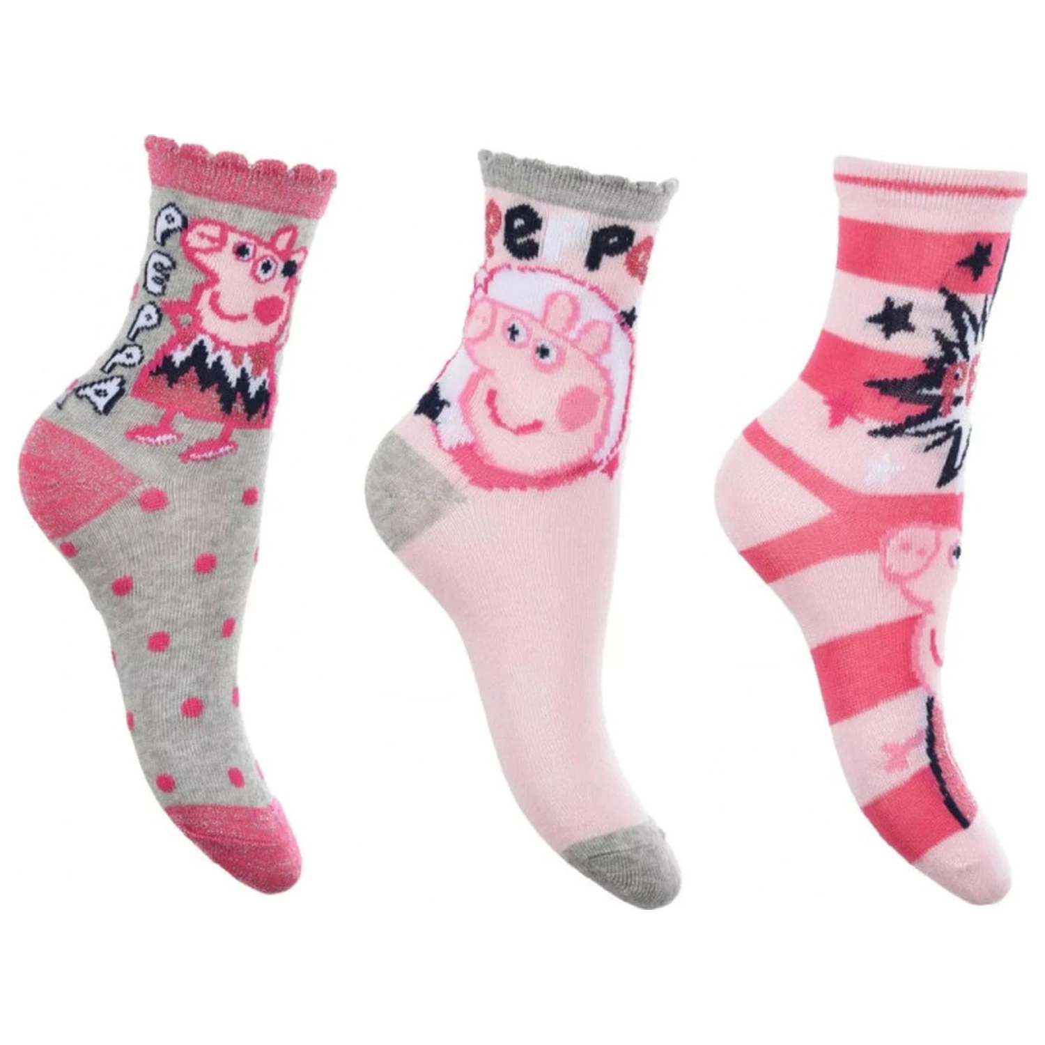 Peppa Pig Sparkle Steps Gri șosete copii 31/34 poza produsului