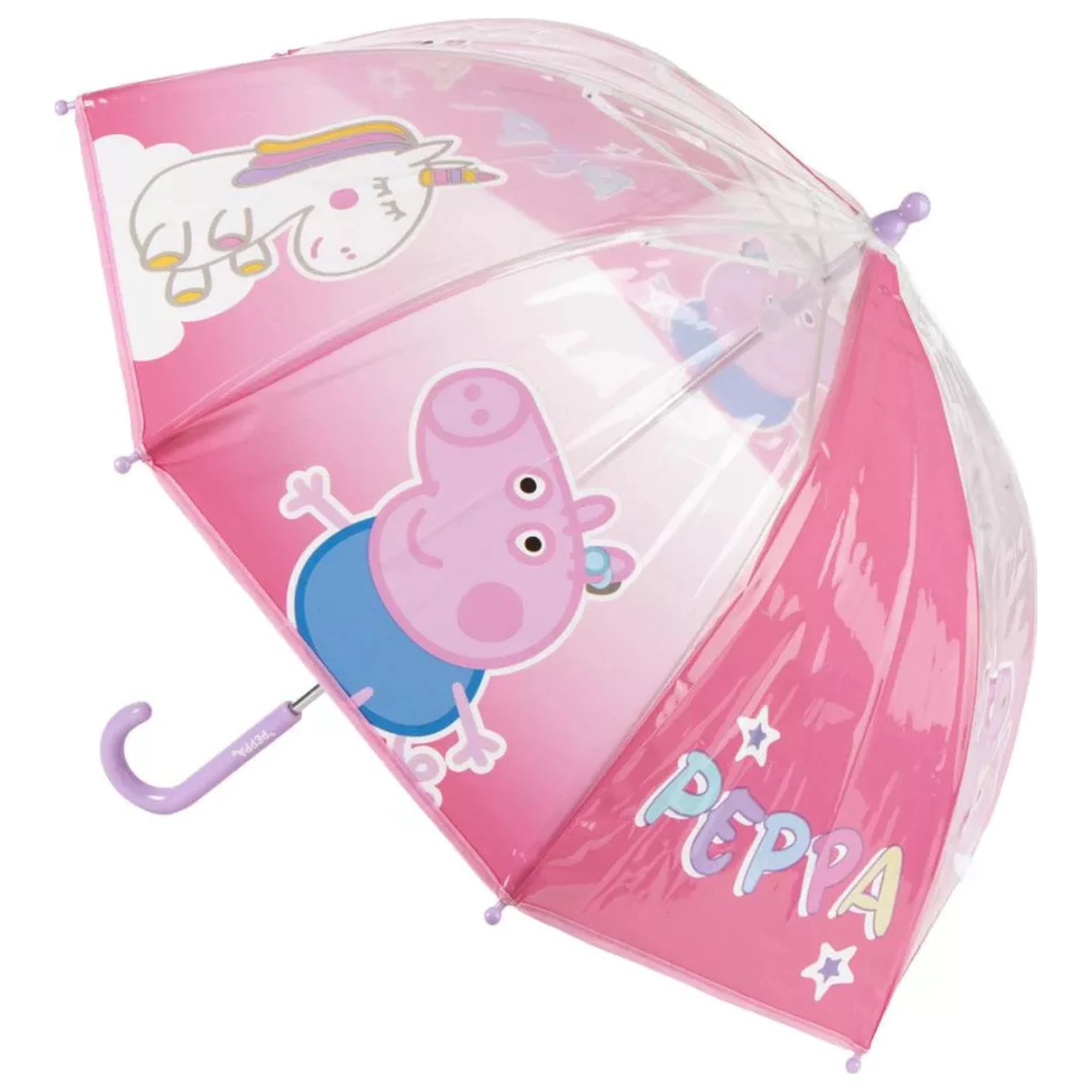 Peppa Pig Unicorn Kids Clear Umbrella Ø71 cm poza produsului