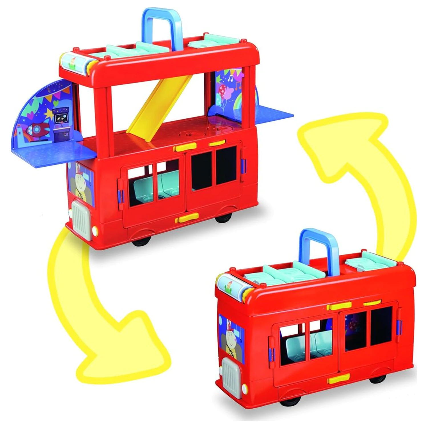 Peppa Pig Set de joaca Autobuz de petrecere 2-in-1 poza produsului