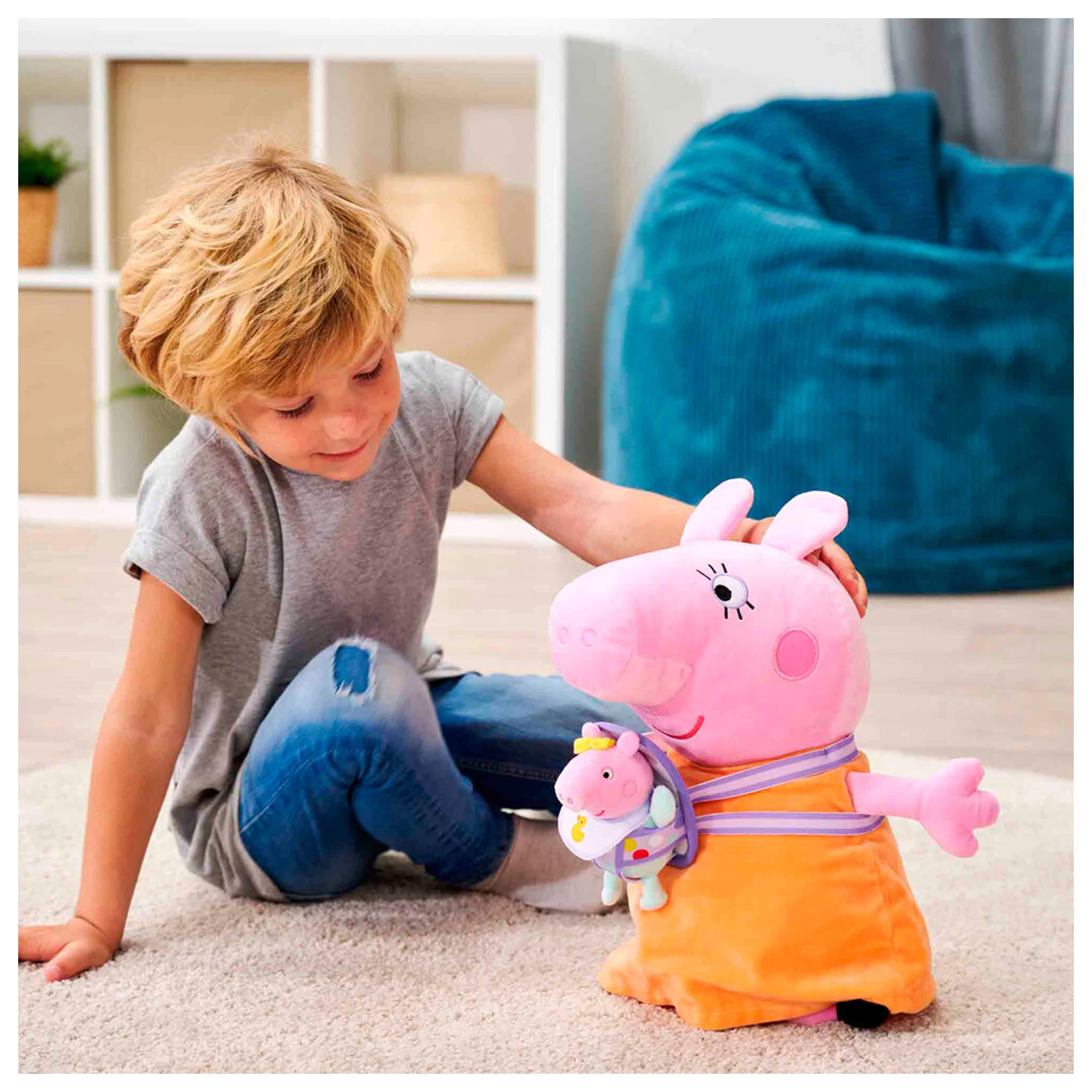 Peppa Pig Mummy Pig with Evie jucarie de plus 33cm poza produsului