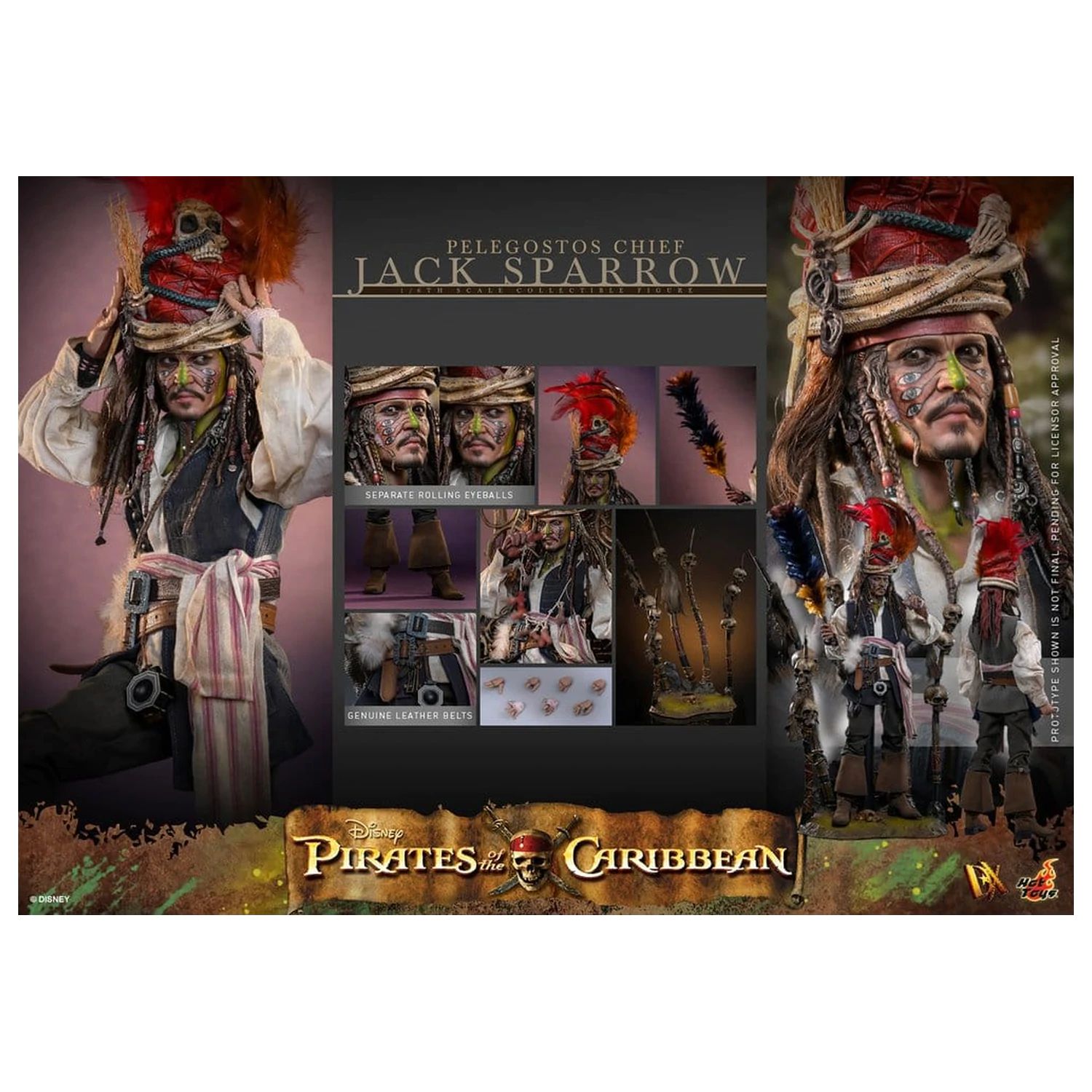 Pirates of the Caribbean: Dead Man's Chest Figurina de acțiune DX la scară 1/6 Pelegostos Chief Jack Sparrow 30 cm poza produsului