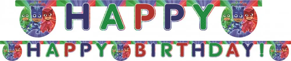 PJ Masks, PJ Masks Happy Birthday Banner 200 cm poza produsului