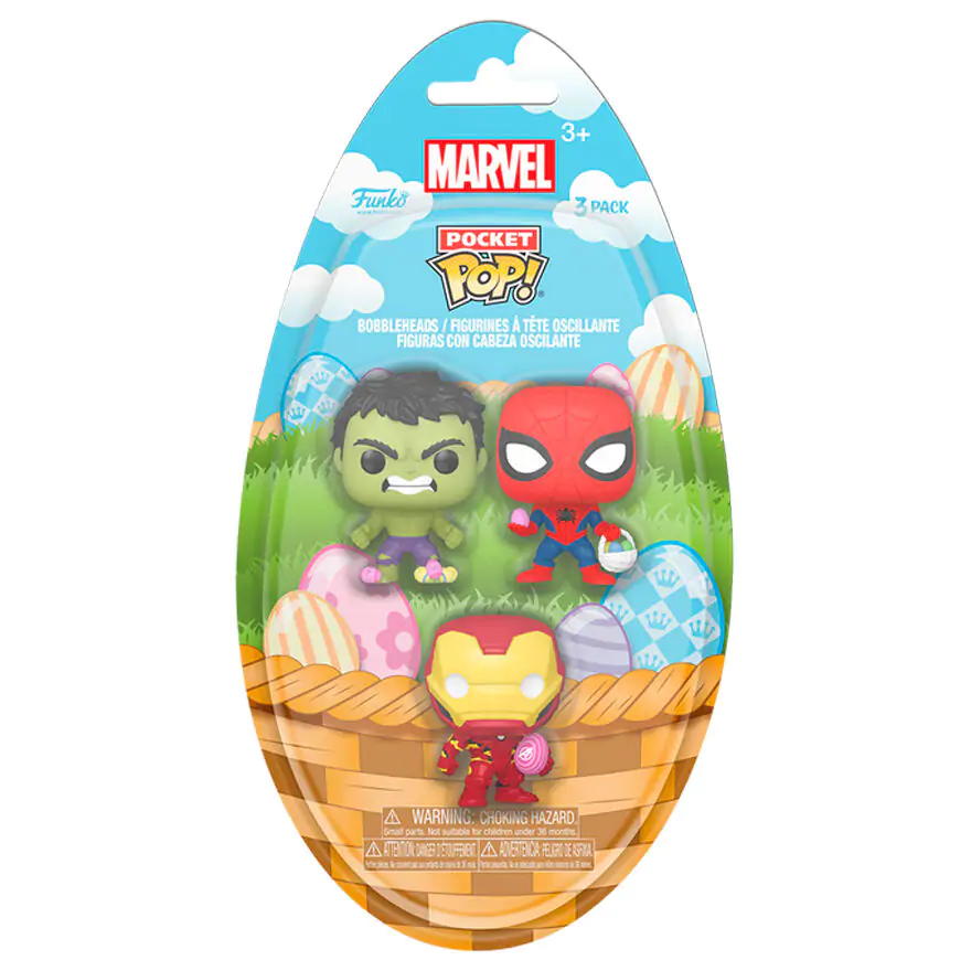 Figurine Pocket Funko POP 3 bucăți Marvel Spiderman Hulk Iron Man poza produsului