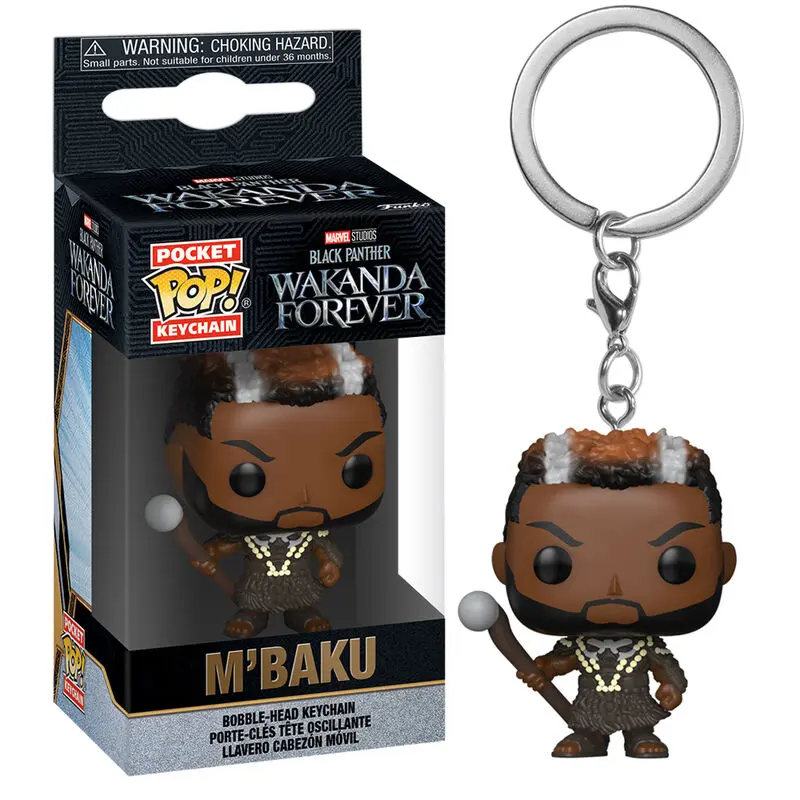 Breloc Pocket POP Marvel Black Panther Wakanda Forever M Baku poza produsului